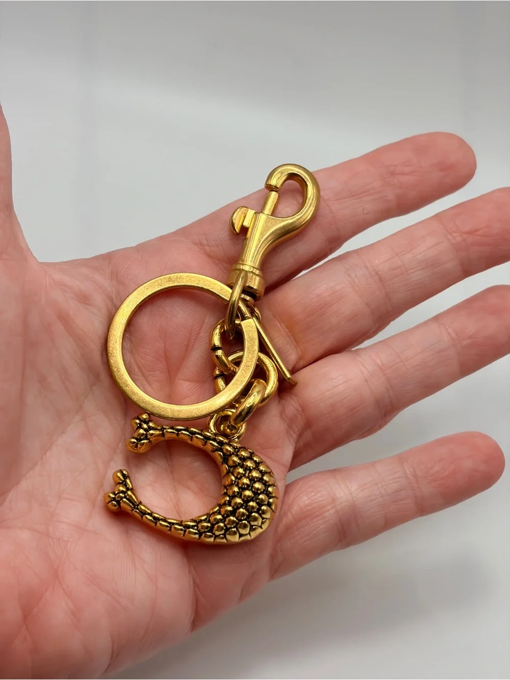 Gold Letter C Keyring Charm